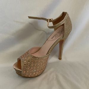 Champagne Peak Toe Heels